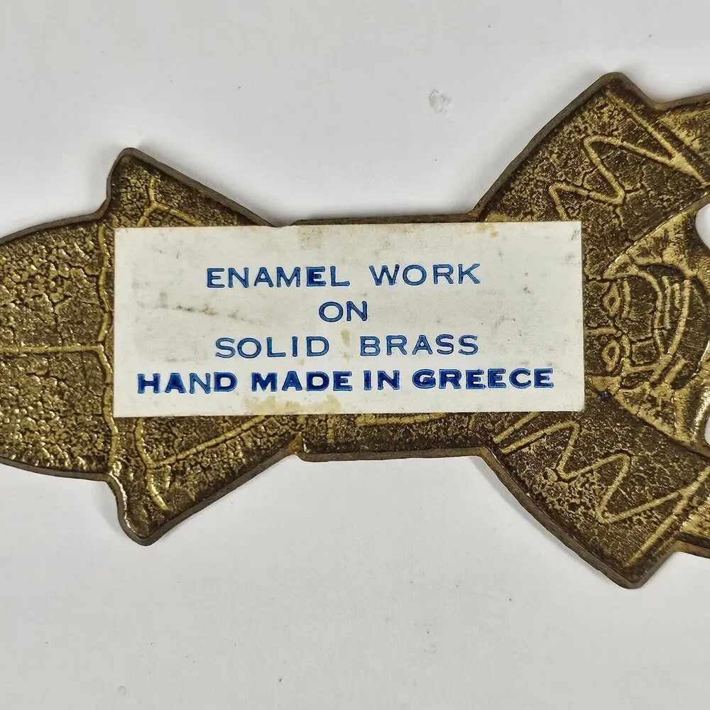 Enamel on Brass Bottle Opener Figural Male Dancer Greece Vintage